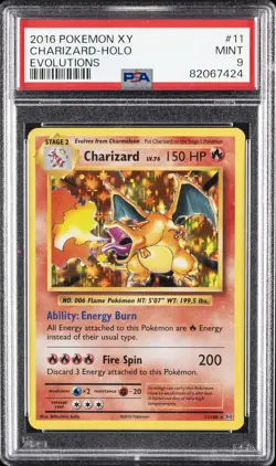 2016 POKEMON XY EVOLUTIONS #11 CHARIZARD-HOLO PSA 9 - Image 1