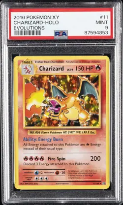 2016 POKEMON XY EVOLUTIONS #11 CHARIZARD-HOLO PSA 9 - Image 1