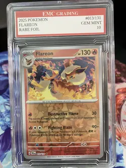 FLAREON 2025 RARE FOIL #013/131 Pokemon Card GRADED 10 TCG CCG - Image 1