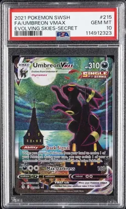 Pokemon 2021 Umbreon VMAX 215/203 Alt Art Evolving Skies GEM MINT PSA 10 - Image 1