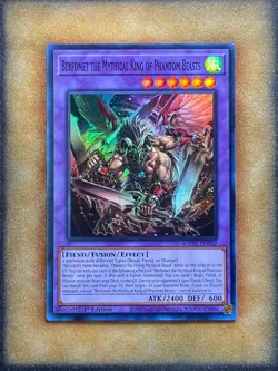 Yugioh Berfomet the Mythical King of Phantom Beasts AGOV-EN032 Super 1st NM - Image 1