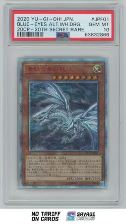 2020 Yu-Gi-Oh! 20CP 20TH Secret Rare JPN Blue-Eyes Alternative White Dragon PSA - Image 1