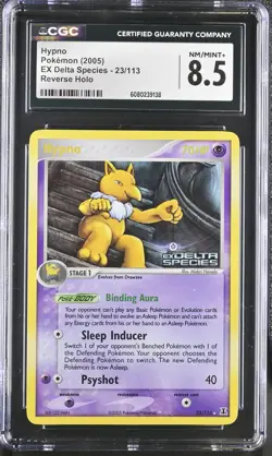 CGC 8.5 Hypno 2005 EX Delta Species 23/113 Reverse Holo Stamped Pokemon Card - Image 1