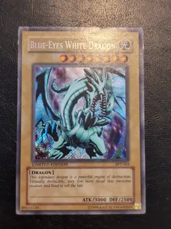 Yu-Gi-Oh! SECRET RARE CARD BLUE-EYES WHITE DRAGON BPT-003 MP - Image 1