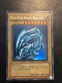 Yu-Gi-Oh! ULTRA RARE CARD BLUE-EYES WHITE DRAGON SDK-001 LP/MP - Image 1