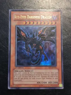 Yu-Gi-Oh! ULTRA RARE HOLO CARD RED-EYES DARKNESS DRAGON SD1-EN001 1ST MP - Image 1