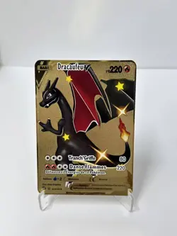 DracaufeuV HP220 Metal Pokemon Card-Collectible Gift Display. - Image 1