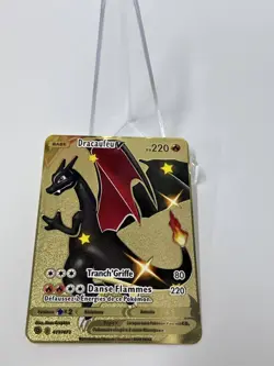 DracaufeuV HP220 Metal Pokemon Card-Collectible Gift Display. - Image 2