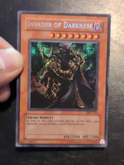 Yu-Gi-Oh! SECRET RARE CARD INVADER OF DARKNESS IOC-111 1996 VINTAGE PRINT LP - Image 3