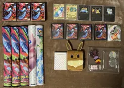 Pokemon Mega Charizard X ex, UPC Playmats, Deckbox, Sleeves, Coins & Gold Cards - Image 1
