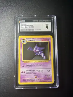 1999 Base Set - Unlimited Haunter #29/102 CGC 9 Graded Pokemon Card - Image 1