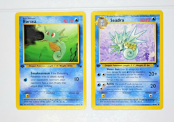 *1st Ed* Vintage Pokemon Cards Evolution lot (2) - Fossil 1999 - Horsea, Seadra - Image 1