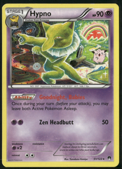Hypno 51/122 Non Holo Rare XY - BREAKpoint Pokemon Card - NM - Image 1