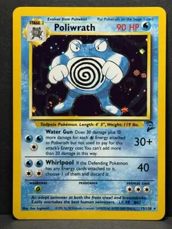 Poliwrath Base Set 2 Holo Rare Pokemon TCG Card 15/130 NM - Image 1