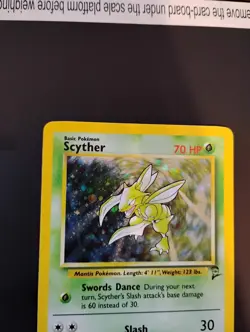 Scyther 2000 Pokemon Base Set 2 Unlimited Card Rare Holo 17/130 - LP - Image 2