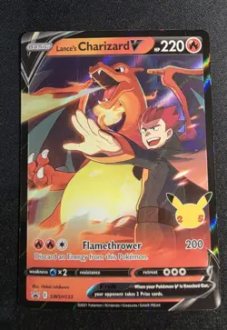 Pokemon Sword & Shield Promo Cards Lance's Charizard V #SWSH133 Celebrations - Image 1