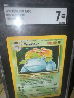 1996 Pokemon Venusaur Base Set No.003 Unlimited Card SGC 7 NM - Image 4