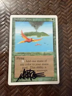 Mtg. Birds of Paradise. Revised. Signed. Played - Image 1