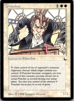 MTG Magic The Gathering Preacher The Dark Played See Scan - Image 1