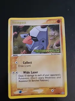 Nosepass 17/106 EX Emerald 2005 Stamped Holo Pokemon MP/Creased - Image 1