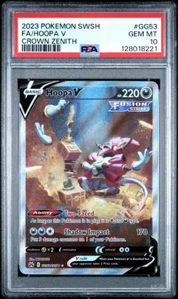 2023 POKEMON SWORD & SHIELD CROWN ZENITH #GG53 FULL ART/HOOPA V PSA 10 - Image 1