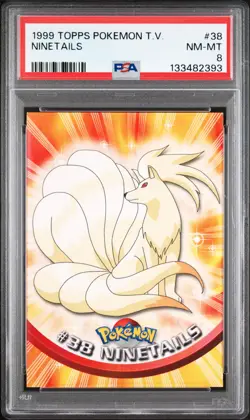 1999 TOPPS POKEMON TV #38 NINETAILS PSA 8 - Image 1