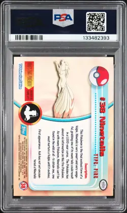 1999 TOPPS POKEMON TV #38 NINETAILS PSA 8 - Image 2