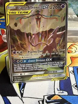 Pokemon Espeon & Deoxys GX tag team SM240 promo - Image 1