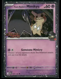 2025 Pokemon Team Rocket's Mimikyu 087/182 Destined Rivals Holo Stamped - Image 1
