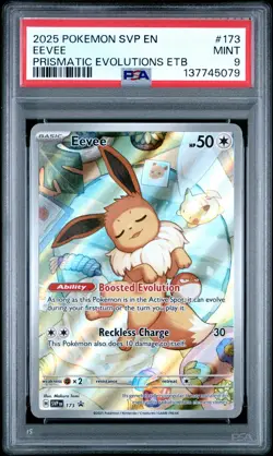 2025 POKEMON SVP PRISMATIC EVOLUTIONS ETB PROMO #173 EEVEE PSA 9 - Image 1