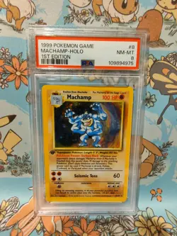 Machamp Pokemon Base Set Holo 1999 Wizards of The Coast (WOTC) 8/102 PSA 8 - Image 1