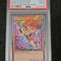 Konami Yu-Gi-Oh! Dark Magician Girl RA03-EN123 Platinum Secret Rare 1st Ed PSA 8 - Image 1