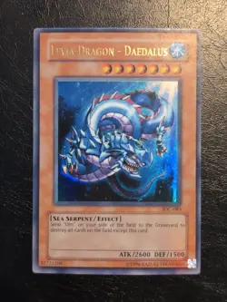 Yu-Gi-Oh! ULTRA RARE HOLO LEVIA-DRAGON - DAEDALUS IOC-083 1996 VINTAGE PRINT LP - Image 1