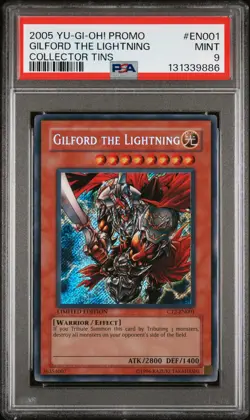 2005 YU-GI-OH! PROMO COLLECTOR TINS #EN001 GILFORD THE LIGHTNING PSA 9 - Image 1