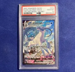 PSA 10 Ice Rider Calyrex VMAX 203/198 Alternate Art Chilling Reign Pokemon Card - Image 1