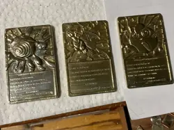 LOT OF 3: Vtg 1999 Pokemon Gold Bar Cards jigglypuff,charizard,poliwhirl Plated - Image 2