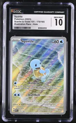 Squirtle 170/165 Scarlet & Violet 151 CGC 10 Gem Mint Graded Pokemon Card - Image 1