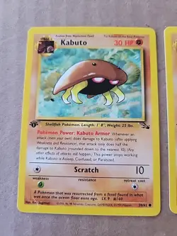 Lot Of 3 1 St Edition Kabuto Pokemon Cards - Image 2