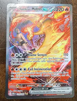 Pokemon TCG Team Rockets Moltres EX SIR Card 229/182 Destined Rivals - Image 1