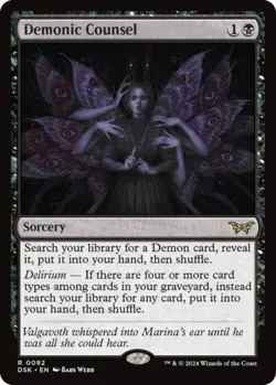 ~ Demonic Counsel ~ NM ~ Duskmourn: House of Horror ~ MTG ~ - Image 1
