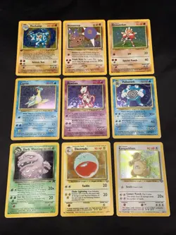 Vintage Holo Rare Pokemon Cards WOTC 1999 Base Set, Fossil, Jungle MP/HP Mewtwo - Image 1