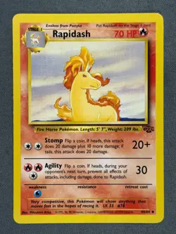 Rapidash 44/64 Base Set Series Jungle UNCOMMON Stage 1 POKEMON CARD 1999 - NM - Image 1