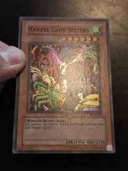 Yu-Gi-Oh! SUPER RARE CARD HARPIE LADY SISTERS MRD-009 1996 VINTAGE PRINT LP - Image 2