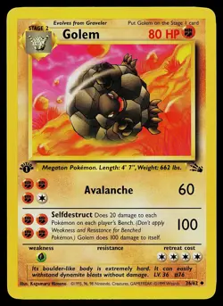Pokemon Card - Golem Fossil 36/62 Uncommon 1st Edition - Image 1