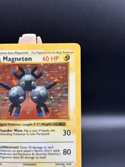 1999 Base Set Shadowless Magneton Holo #9/102 Rare WOTC Pokemon Card TCG MP - Image 4