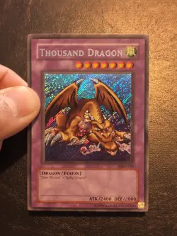 Yu-Gi-Oh! SECRET RARE CARD THOUSAND DRAGON MRD-143 1996 VINTAGE PRINT VLP - Image 3