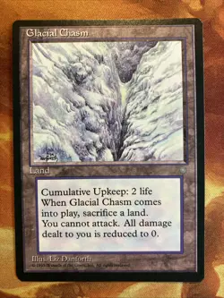 MTG Glacial Chasm Ice Age Near-Mint Condition Rare Land Vintage!!! - Image 1