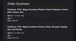 Perfect Order *pre order* Pokemon Center ETB’s & Booster Box - Image 1