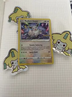 Pokemon Radiant Eevee SWSH230 Black Star Promo Pokemon GO Stamped - Image 1
