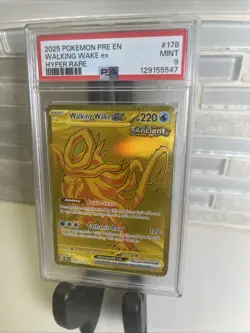 Walking Wake Ex Hyper Rare 2025 Pokemon Pre En #178 PSA 9 Gold - Image 2